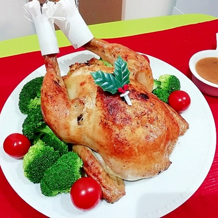 まるごとローストチキン♪野菜と一緒に